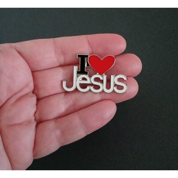 Unbranded Jewelry - I LOVE JESUS Brooch Metal Pin Christian Jewelry Spiritual Religious Gift Idea